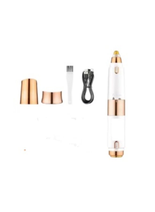 مزيل شعر الوجه القابل لإعادة الشحن 2 في 1 للنساء